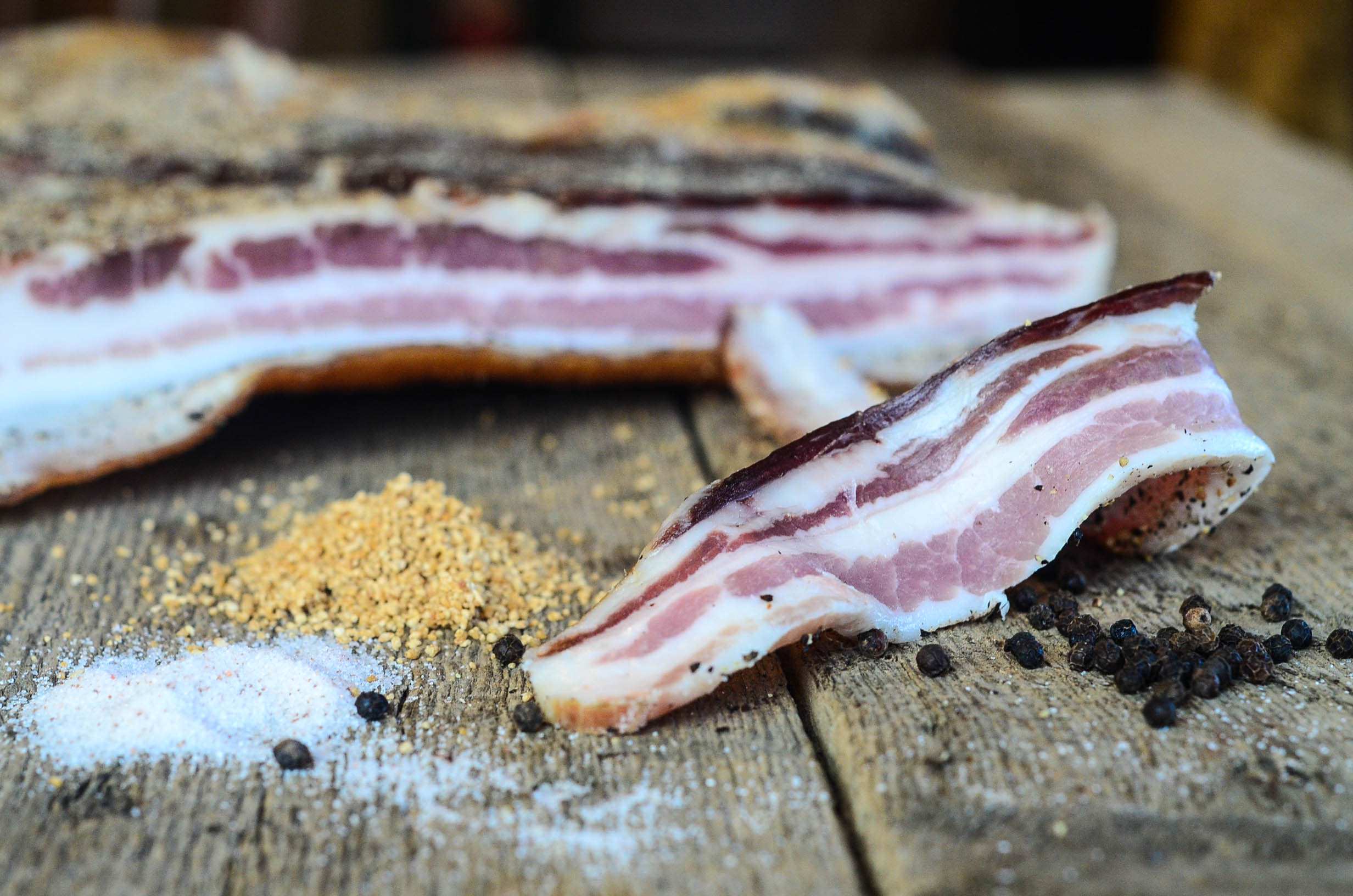 Homemade Bacon (dry cured and air dried
