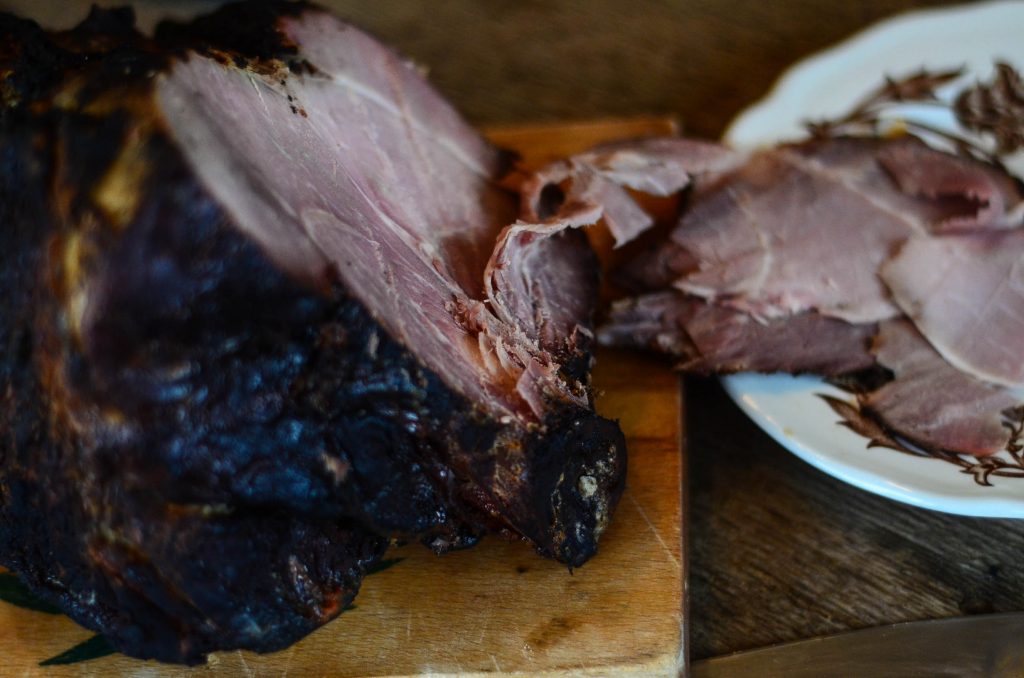 Smoked and sliced for our eating pleasure! Homemade ham.