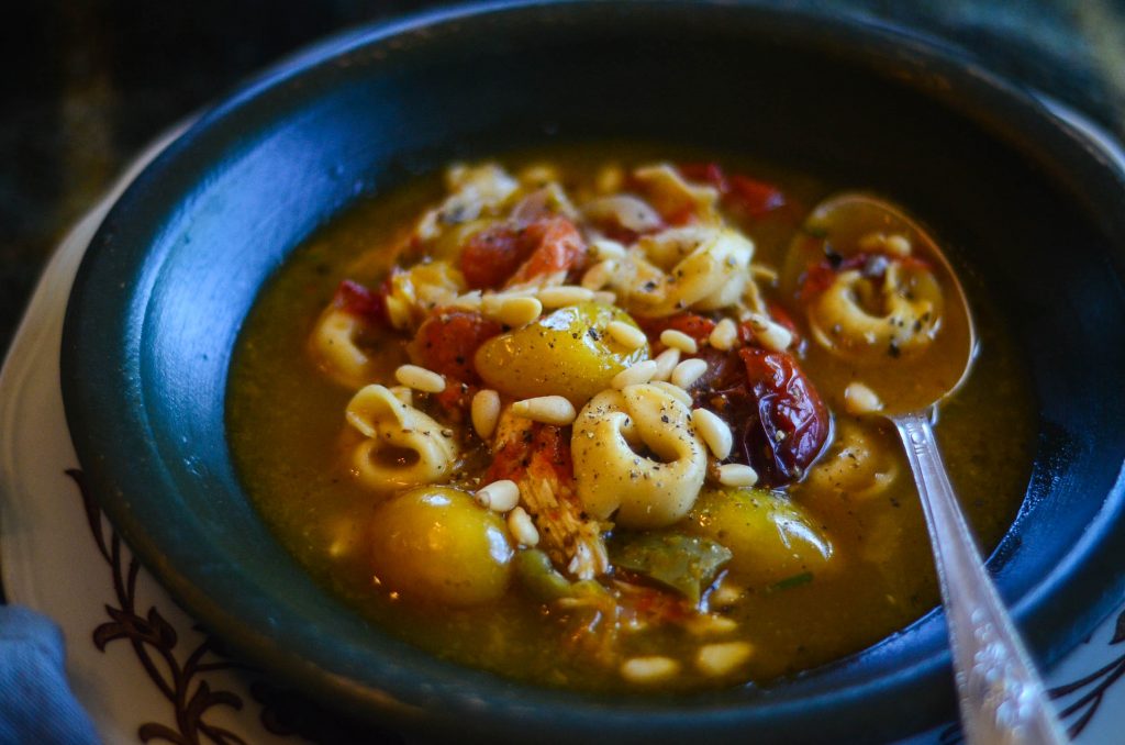 Tortellini Soup with Chicken and Pine Nuts | The Elliott Homestead