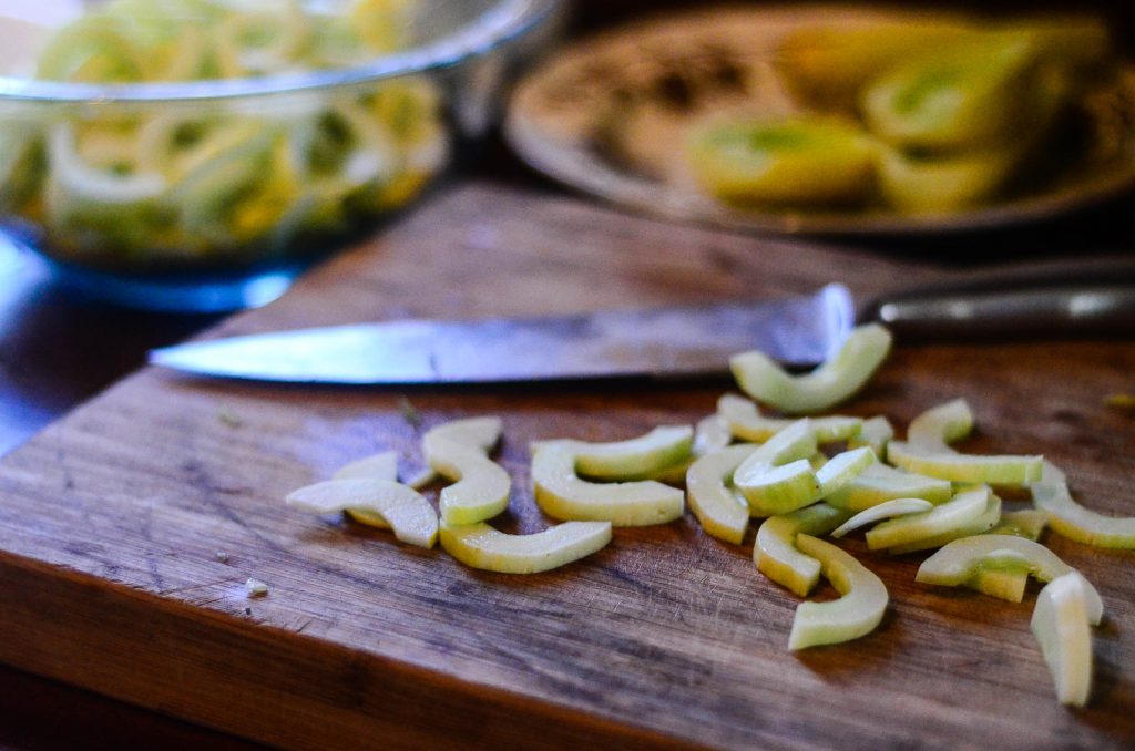 Chopped cucumbers for salad | The Elliott Homestead