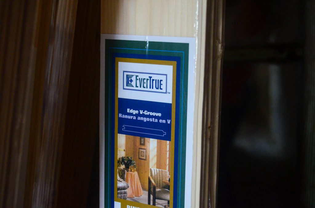 Pine planking to cover popcorn ceilings | The Elliott Homestead