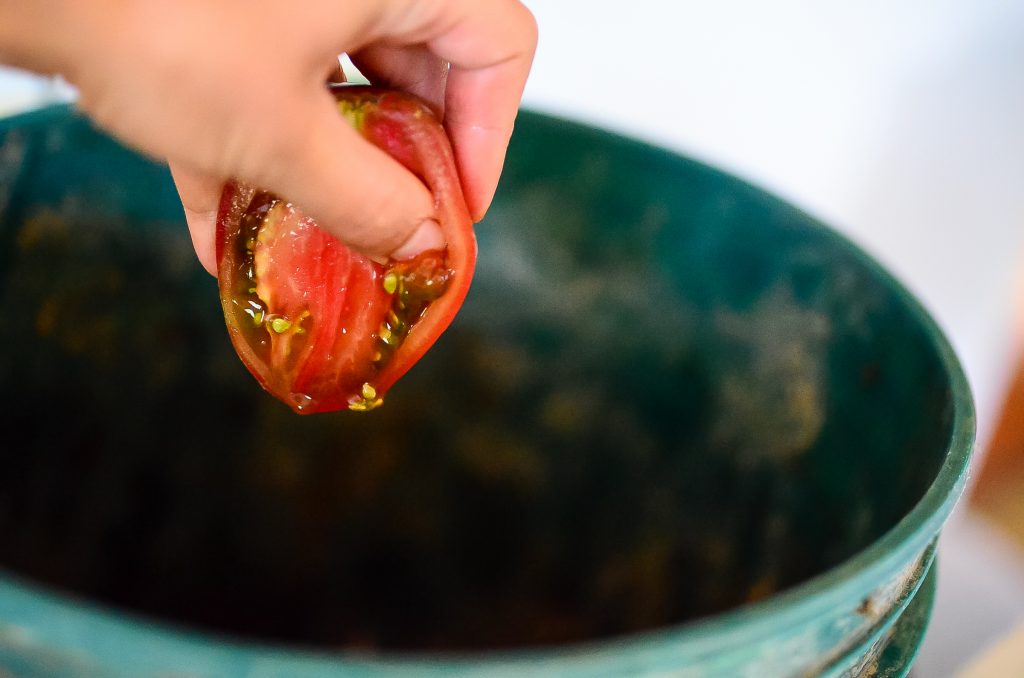 Secret: seed the tomatoes for non-soggy ratatouille! 
