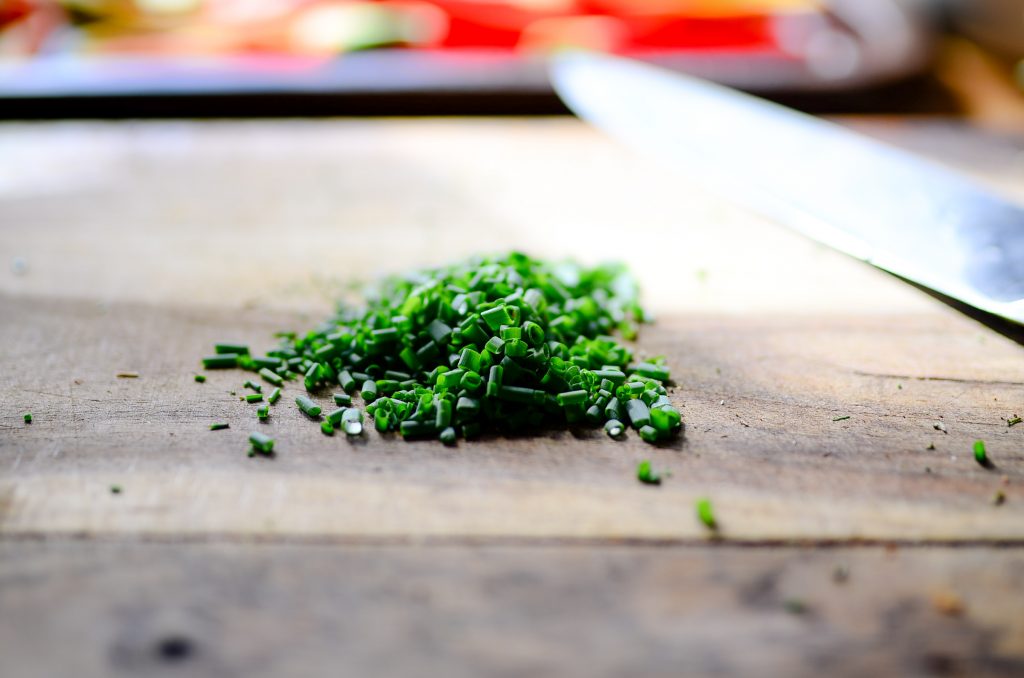 Chopped chives for stuffed peppers